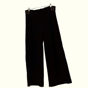 Vintage style wide legs Ankle pallaxo trouser with metal detail Sz Lsrge